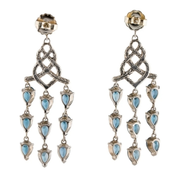 JOHN Hardy Topaz and Diamond Chandelier Earrings - Picture 4 of 6